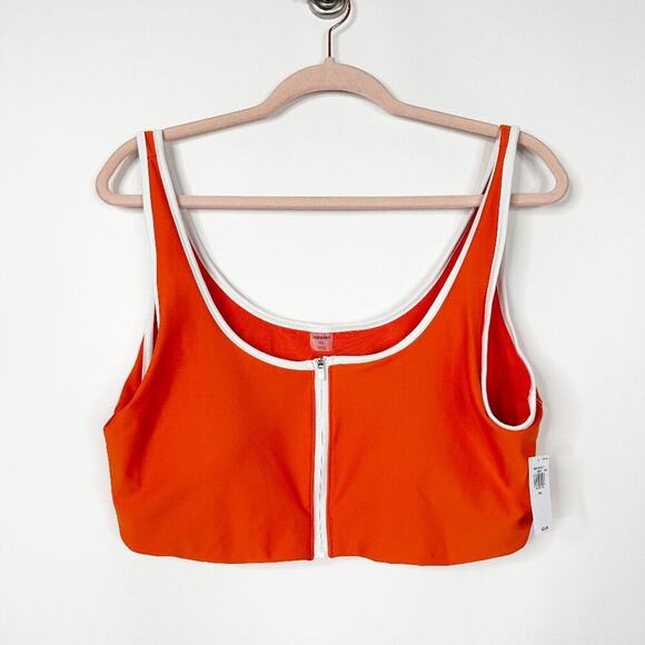 2/$30 NWT Old Navy Zip-Front Bikini Swim Top Warm Sunset XXL #A0265 TRB2 - Picture 4 of 10